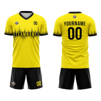 Custom Soccer Jerseys for Men Women Personalized Soccer Uniforms for Adult and Kid Yellow-Black enthsush