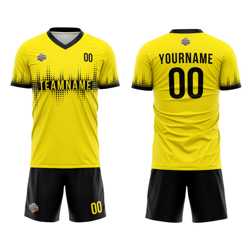 Custom Soccer Jerseys for Men Women Personalized Soccer Uniforms for Adult and Kid Yellow-Black