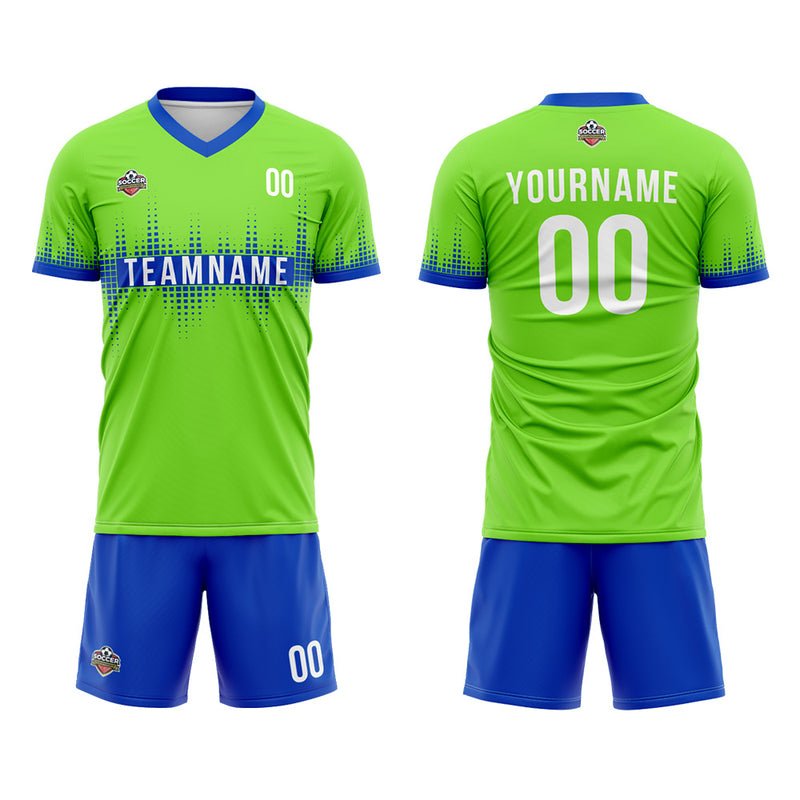 Custom Soccer Jerseys for Men Women Personalized Soccer Uniforms for Adult and Kid Green-Blue