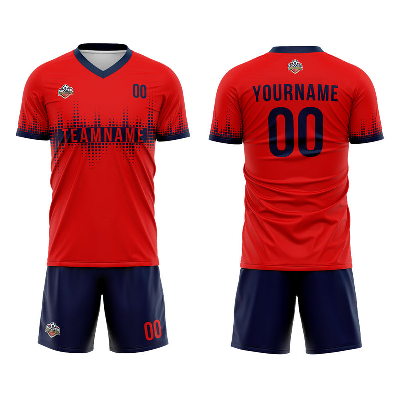 Custom Soccer Jerseys for Men Women Personalized Soccer Uniforms for Adult and Kid Red-Navy