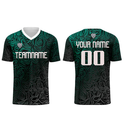 Custom Cyan Silver Jerseys for Men Women Personalized Soccer Uniforms for Adult and Kid enthsush