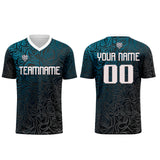 Custom Blue Silver Jerseys for Men Women Personalized Soccer Uniforms for Adult and Kid