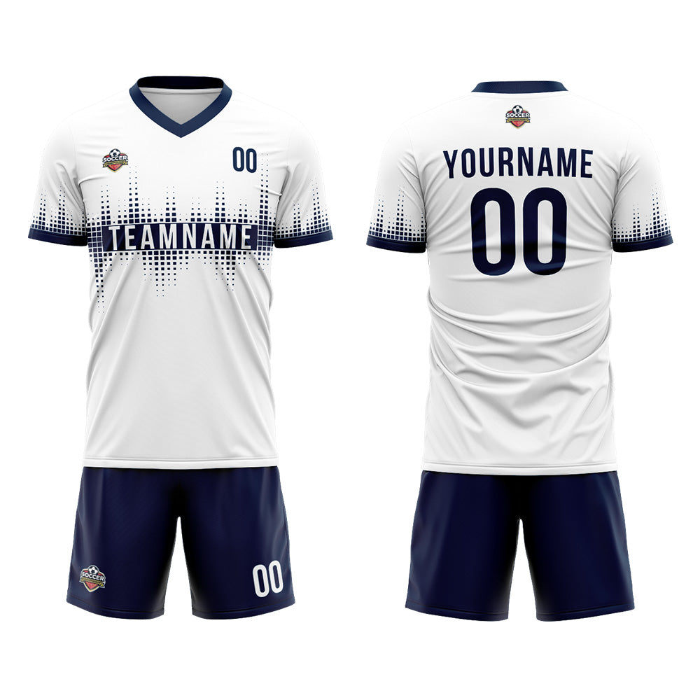 Custom Soccer Jerseys for Men Women Personalized Soccer Uniforms for Adult and Kid White-Navy enthsush