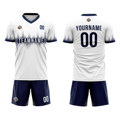 Custom Soccer Jerseys for Men Women Personalized Soccer Uniforms for Adult and Kid White-Navy enthsush