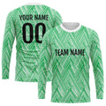 Custom Basketball Soccer Football Shooting Long T-Shirt for Adults and Kids White-Green enthsush