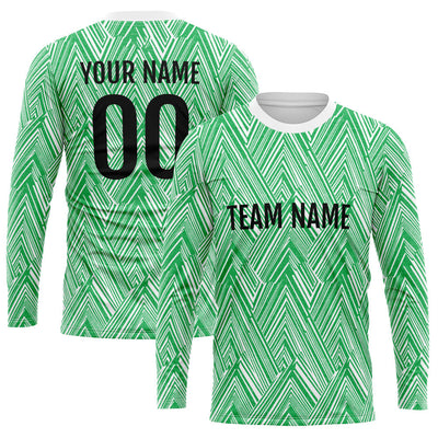 Custom Basketball Soccer Football Shooting Long T-Shirt for Adults and Kids White-Green enthsush