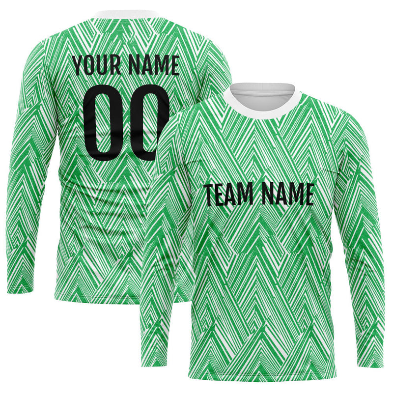 Custom Basketball Soccer Football Shooting Long T-Shirt for Adults and Kids White-Green enthsush
