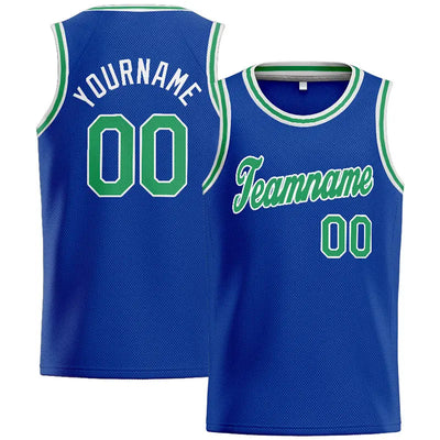 Custom Stitched Basketball Jersey for Men, Women And Kids Royal-Green-White enthsush