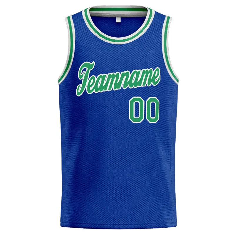 Custom Stitched Basketball Jersey for Men, Women And Kids Royal-Green-White enthsush
