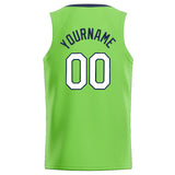 Custom Stitched Basketball Jersey for Men, Women And Kids Neon Green-Navy-White