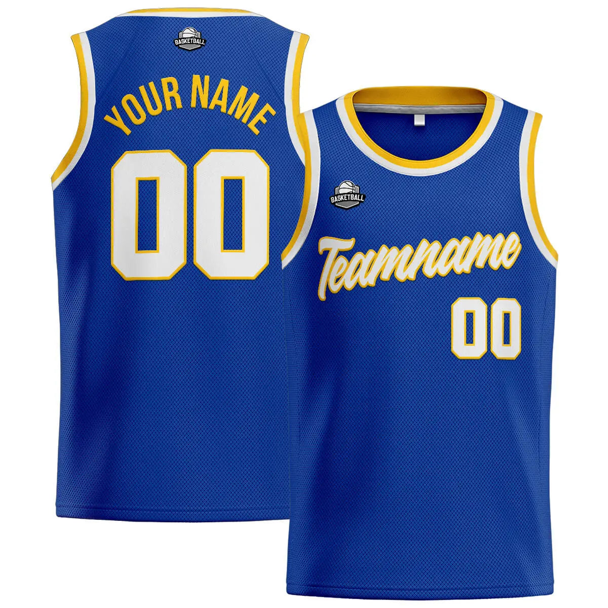 Custom Stitched Basketball Jersey for Men, Women  And Kids Royal-White-Yellow enthsush