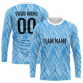 Custom Basketball Soccer Football Shooting Long T-Shirt for Adults and Kids White-Blue enthsush