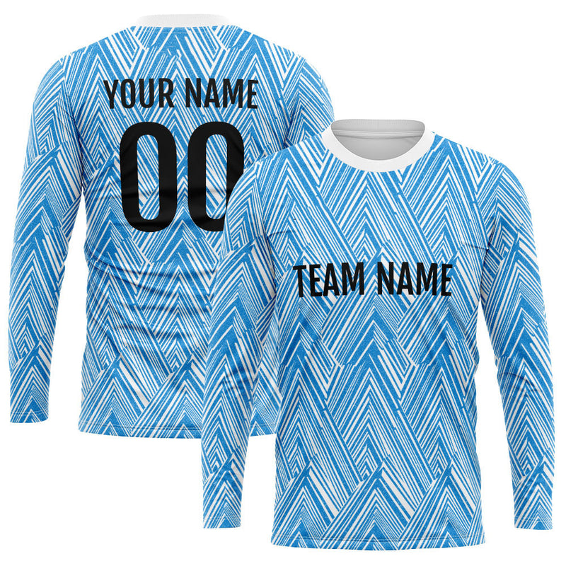 Custom Basketball Soccer Football Shooting Long T-Shirt for Adults and Kids White-Blue enthsush