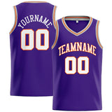 Custom Stitched Basketball Jersey for Men, Women And Kids Purple-White-Orange-Gray