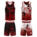 Custom Red Reversible Basketball Suit for Adults and Kids Personalized Jersey enthsush
