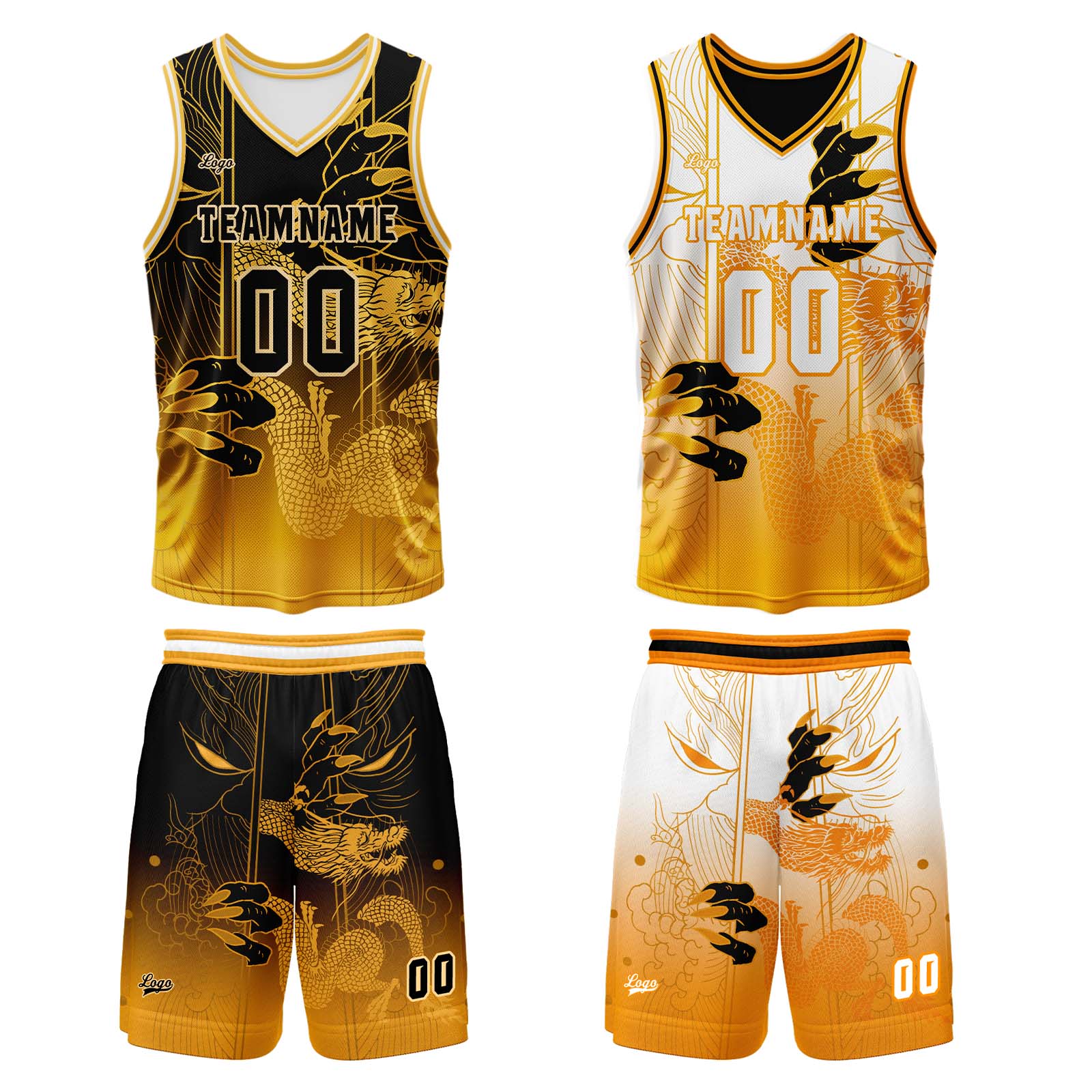 Custom Orange Reversible Basketball Suit for Adults and Kids Personalized Jersey enthsush