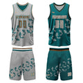 Custom Gray Green Reversible Basketball Suit for Adults and Kids Personalized Jersey enthsush