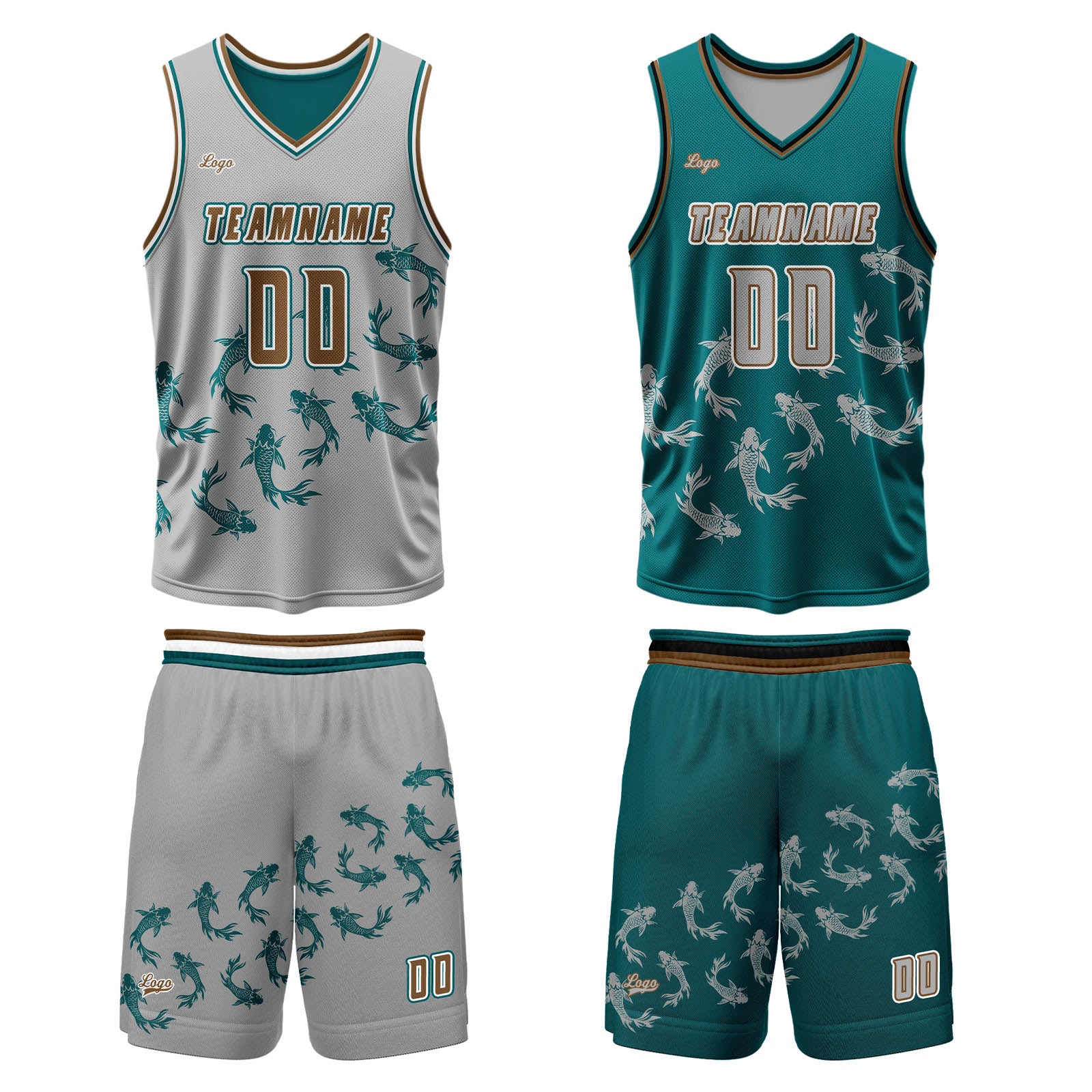 Custom Gray Green Reversible Basketball Suit for Adults and Kids Personalized Jersey enthsush