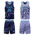 Custom Blue Purple Reversible Basketball Suit for Adults and Kids Personalized Jersey enthsush