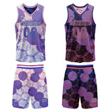 Custom Blue Purple Reversible Basketball Suit for Adults and Kids Personalized Jersey