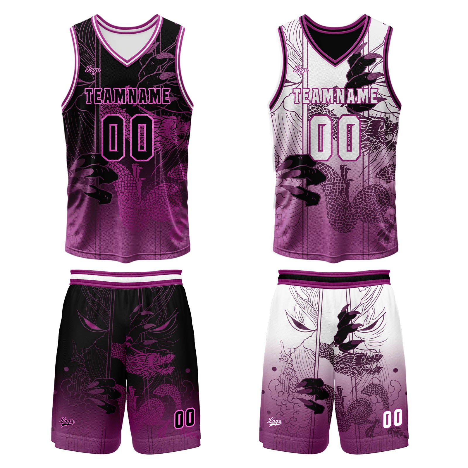 Custom Rose Reversible Basketball Suit for Adults and Kids Personalized Jersey enthsush