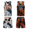 Custom Blue Orange Reversible Basketball Suit for Adults and Kids Personalized Jersey enthsush