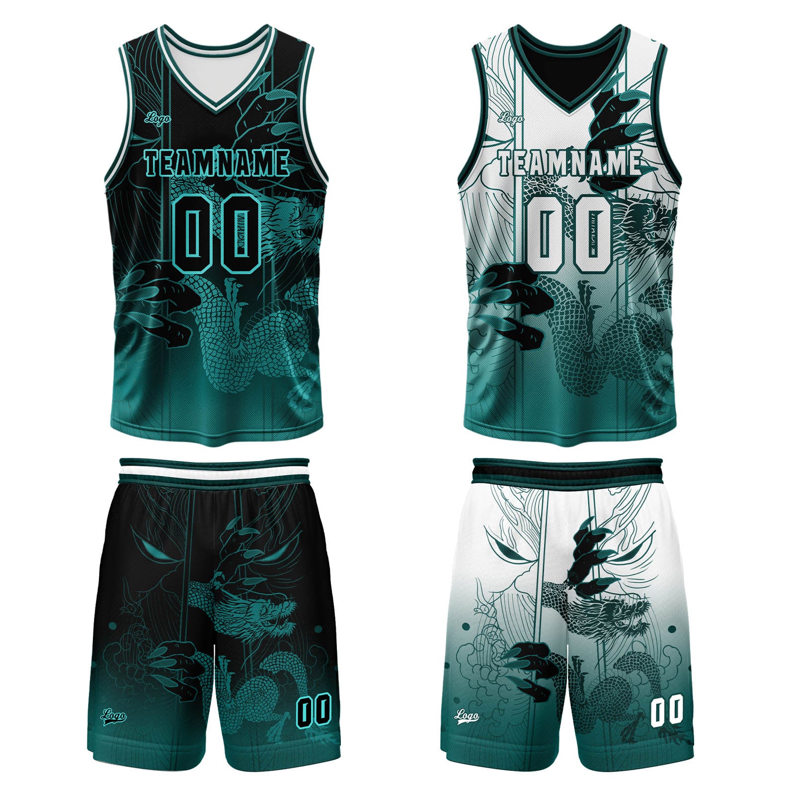 Custom Verdant Reversible Basketball Suit for Adults and Kids Personalized Jersey enthsush