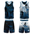 Custom Blue Reversible Basketball Suit for Adults and Kids Personalized Jersey enthsush