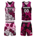 Custom Pink Red Reversible Basketball Suit for Adults and Kids Personalized Jersey enthsush