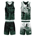 Custom Green Reversible Basketball Suit for Adults and Kids Personalized Jersey enthsush
