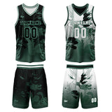 Custom Green Reversible Basketball Suit for Adults and Kids Personalized Jersey