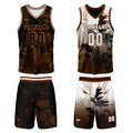 Custom Brown Reversible Basketball Suit for Adults and Kids Personalized Jersey enthsush