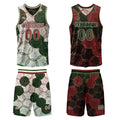 Custom Green Red Reversible Basketball Suit for Adults and Kids Personalized Jersey enthsush