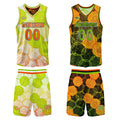 Custom Green Orange Reversible Basketball Suit for Adults and Kids Personalized Jersey enthsush