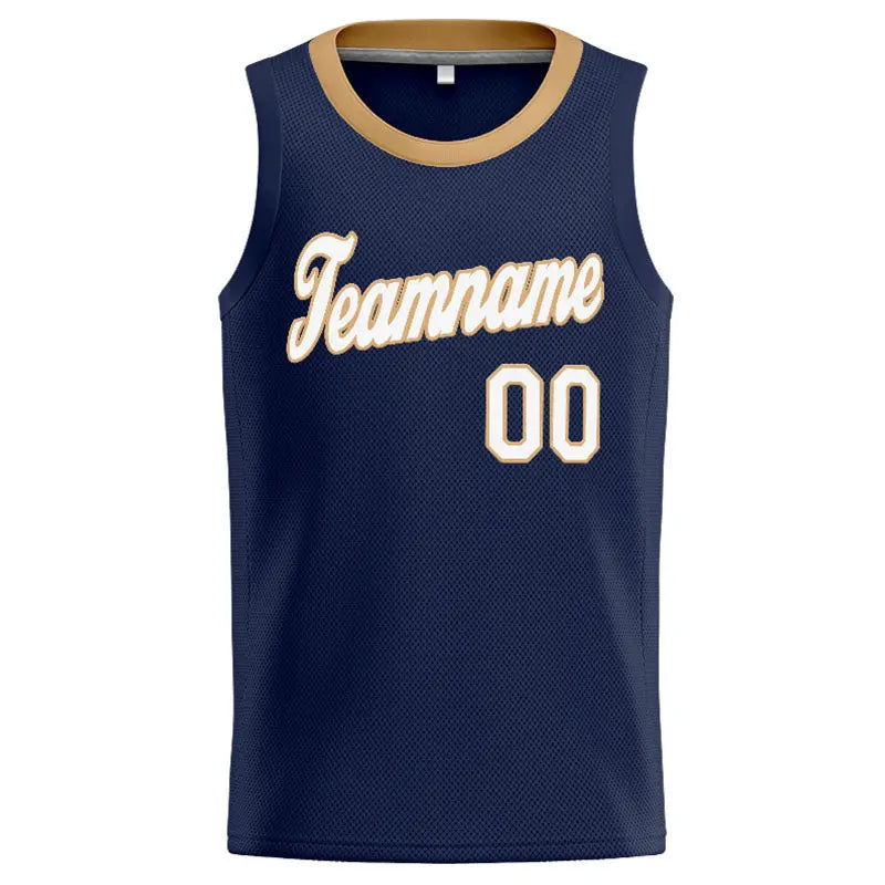Custom Stitched Basketball Jersey for Men, Women And Kids Navy-Gold-White enthsush