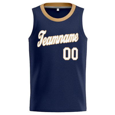 Custom Stitched Basketball Jersey for Men, Women And Kids Navy-Gold-White enthsush