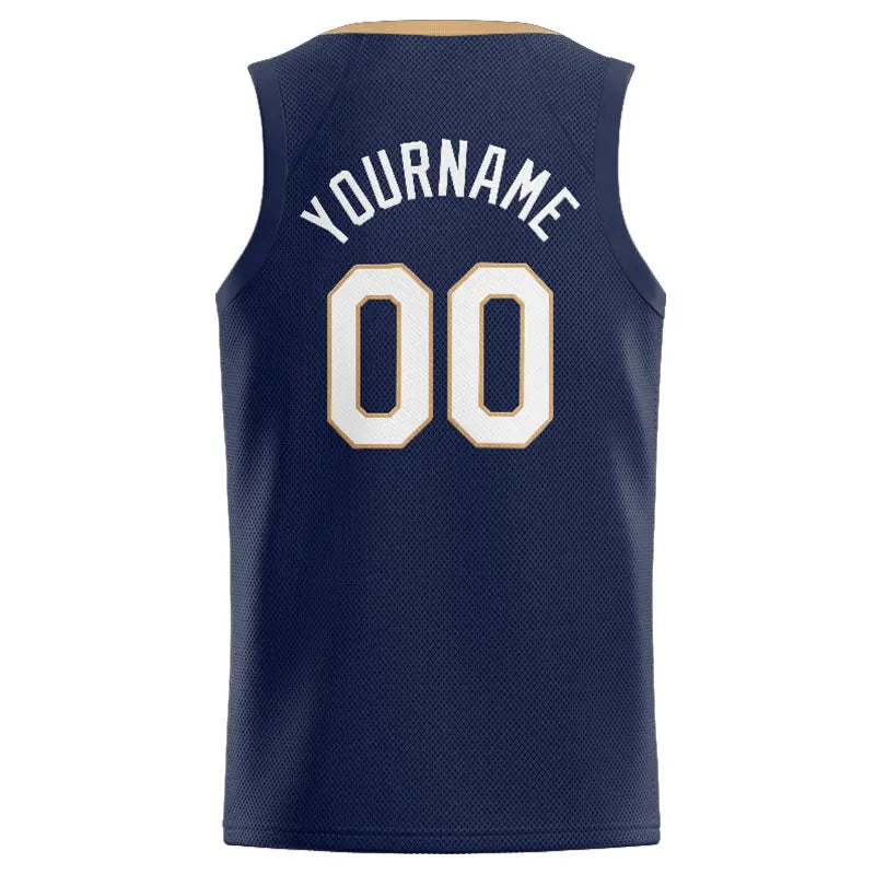 Custom Stitched Basketball Jersey for Men, Women And Kids Navy-Gold-White enthsush