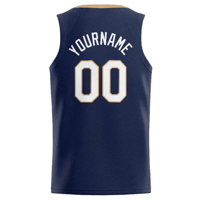 Custom Stitched Basketball Jersey for Men, Women And Kids Navy-Gold-White enthsush