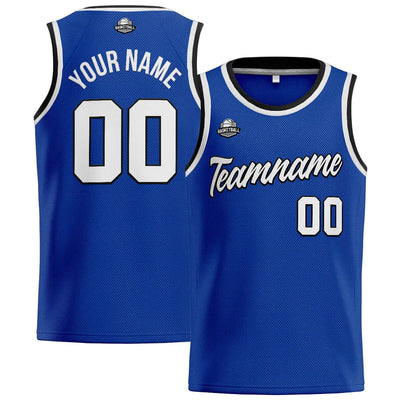 Custom Stitched Basketball Jersey for Men, Women  And Kids Royal-White-Black enthsush