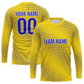 Custom Basketball Soccer Football Shooting Long T-Shirt for Adults and Kids Wave-Yellow enthsush