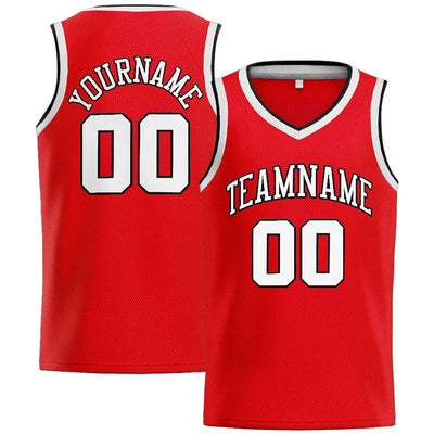 Custom Stitched Basketball Jersey for Men, Women And Kids Red-White-Black enthsush