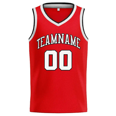 Custom Stitched Basketball Jersey for Men, Women And Kids Red-White-Black enthsush