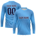 Custom Basketball Soccer Football Shooting Long T-Shirt for Adults and Kids Wave-Light Blue enthsush