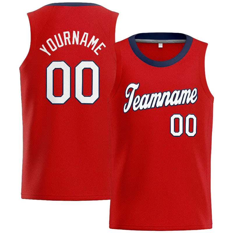 Custom Stitched Basketball Jersey for Men, Women And Kids Red-White-Navy enthsush
