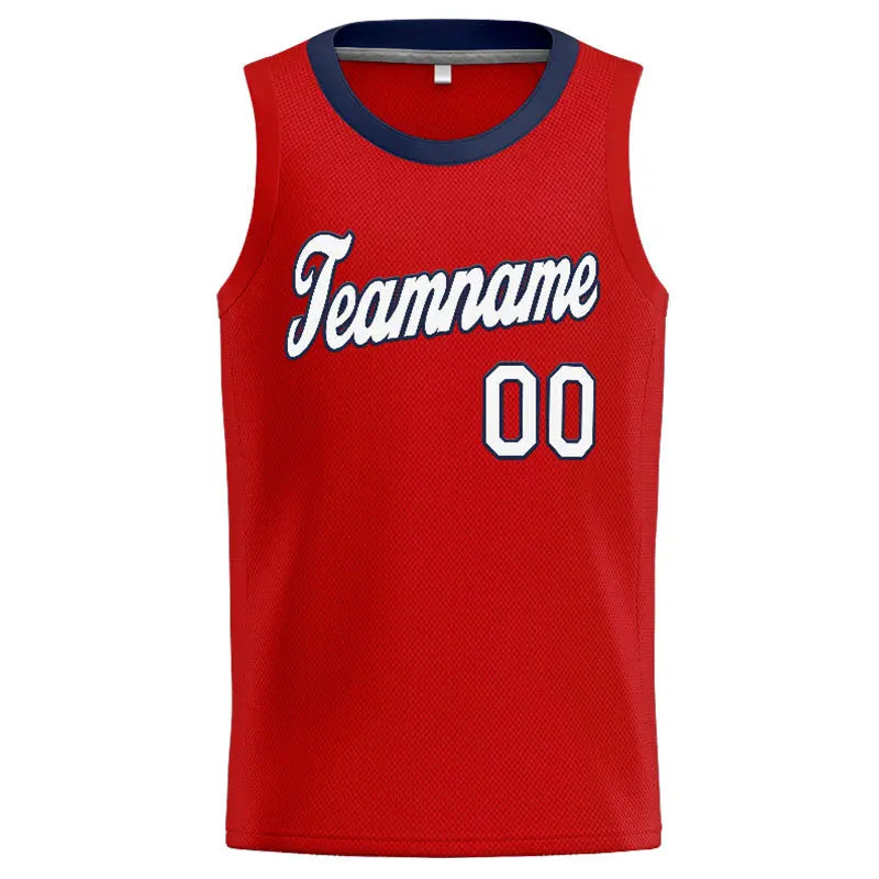 Custom Stitched Basketball Jersey for Men, Women And Kids Red-White-Navy enthsush