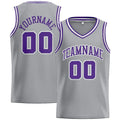 Custom Stitched Basketball Jersey for Men, Women And Kids Gray-Purple-White enthsush