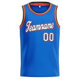 Custom Stitched Basketball Jersey for Men, Women And Kids Blue-White-Navy-Orange