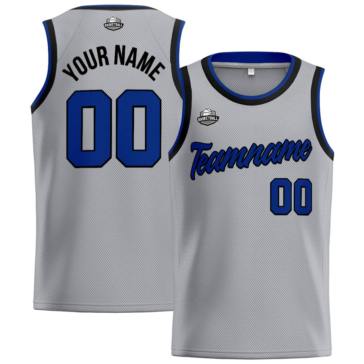 Custom Stitched Basketball Jersey for Men, Women  And Kids Gray-Royal-Black enthsush