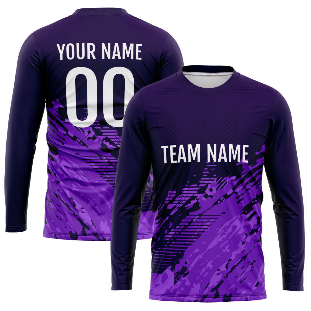 Custom Basketball Soccer Football Shooting Long T-Shirt for Adults and Kids Purple enthsush