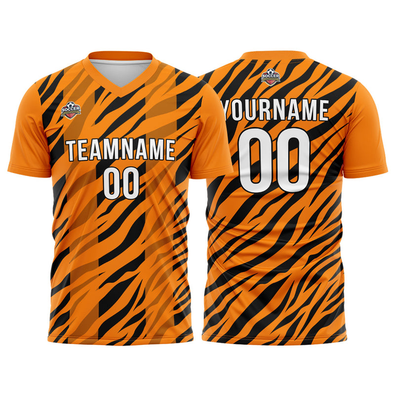 Custom Soccer Jerseys for Men Women Personalized Soccer Uniforms for Adult and Kid Orange-Black